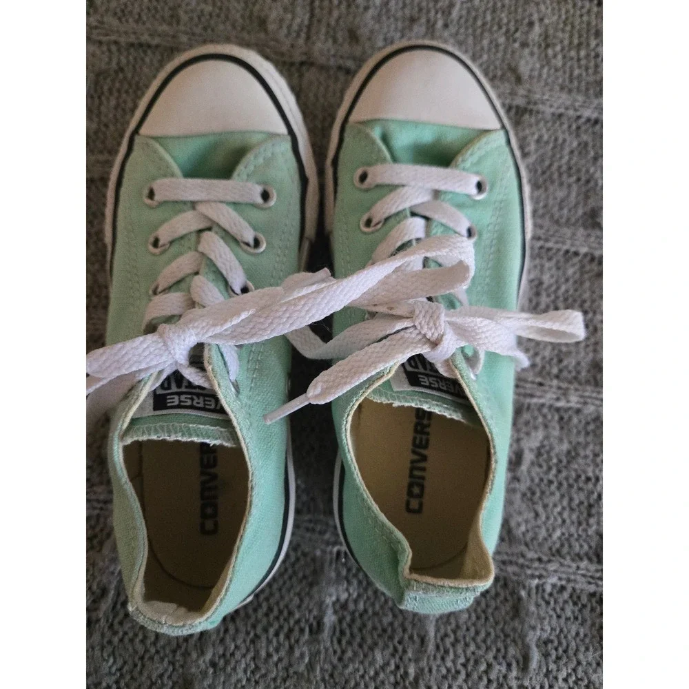 CONVERSE Chuck Taylor All Star Low Top Mint Green Kids Sneakers SIZE 12